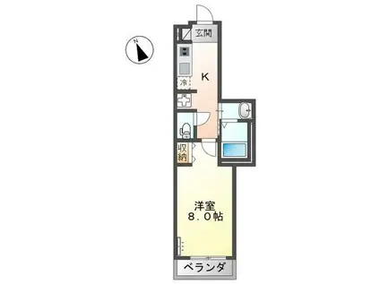 湘南エクセレントIII(1K/1階)の間取り写真