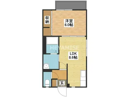 ファミールオランジュ(1LDK/2階)の間取り写真