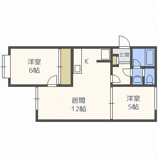 αNEXT札幌第1(2LDK/4階)の間取り写真