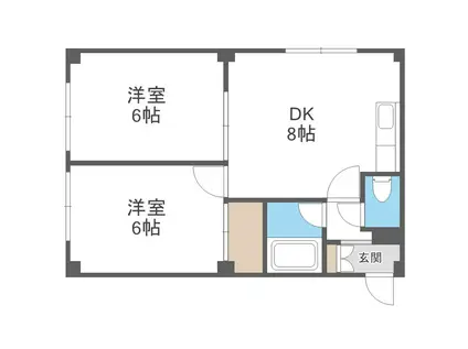 ラフォーレ17(2LDK/4階)の間取り写真