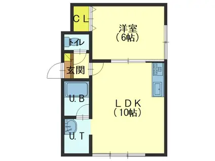 ラルート(1LDK/1階)の間取り写真