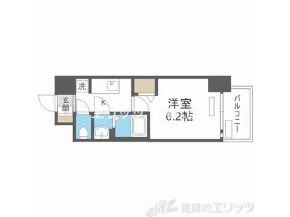 プレサンス天神橋筋六丁目ヴォワール(1K/7階)の間取り写真