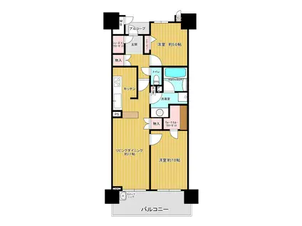 リバーガーデンシティ アリス(2LDK/19階)の間取り写真