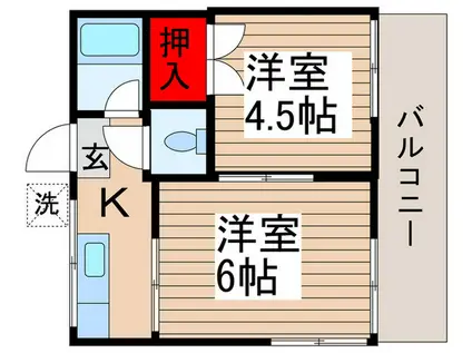 曙荘(2K/1階)の間取り写真