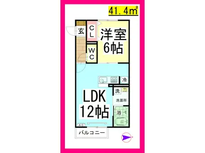 DL LAID-BACKD-ROOM(1LDK/1階)の間取り写真