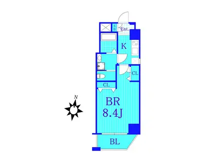 グランリーヴェル横濱南エアリー(1K/2階)の間取り写真