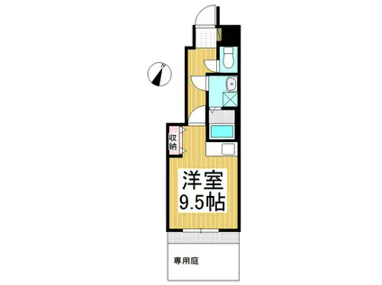 プログレス(ワンルーム/1階)の間取り写真