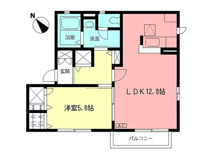 プランドールKII(1LDK/2階)の間取り写真