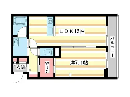 ラ・ルミエール(1LDK/2階)の間取り写真