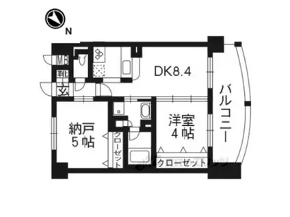 エステムプラザ京都河原町通2レジデンシャ(2DK/5階)の間取り写真