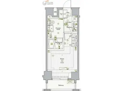 プレミアムキューブG駒沢大学(1K/13階)の間取り写真