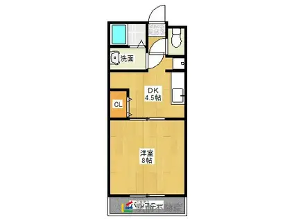 コーポ西原B(1DK/1階)の間取り写真