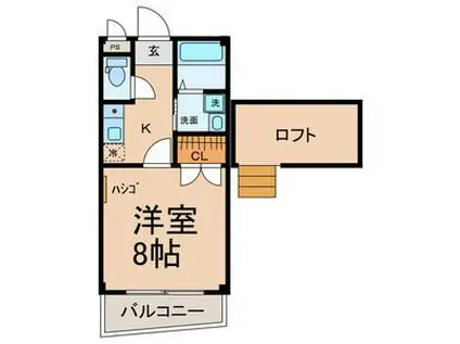 コーポ桜井B(1K/1階)の間取り写真