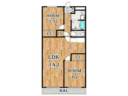 リアライズ市川原木(2LDK/7階)の間取り写真