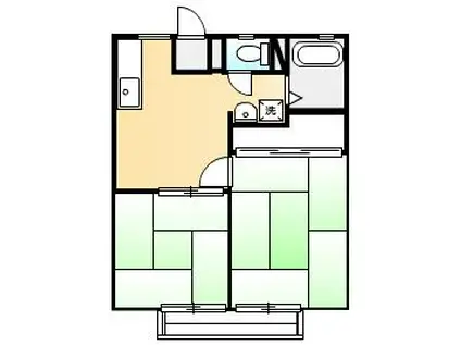 パナハイツみなみ(2DK/2階)の間取り写真