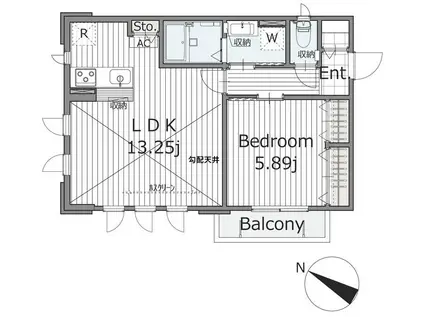 RAPORA GARDEN日吉(1LDK/2階)の間取り写真
