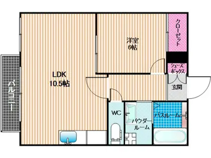 フィルコート多賀(1LDK/1階)の間取り写真