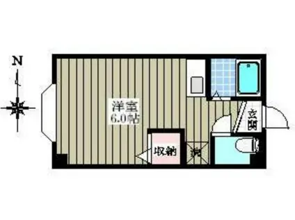 メゾン・ド・ヴェルデ(ワンルーム/2階)の間取り写真