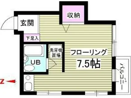 ロアジス高円寺(ワンルーム/1階)の間取り写真