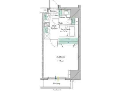 ガリシア平和島(1K/6階)の間取り写真