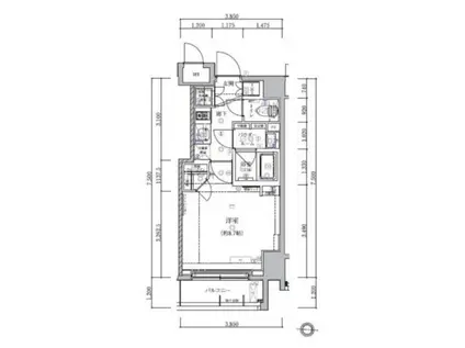 アルテシモ オアゾ(1K/3階)の間取り写真
