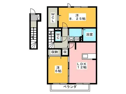 セジュール ブリエ(2LDK/2階)の間取り写真