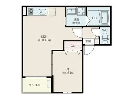 JACK TOKONAMEMINATOI(1LDK/3階)の間取り写真