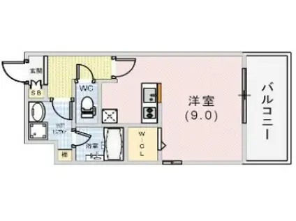 LE CINQ 尼崎東(ワンルーム/3階)の間取り写真