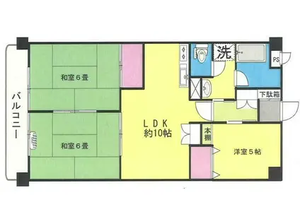 石神井公園サニーコーポ(3LDK/3階)の間取り写真