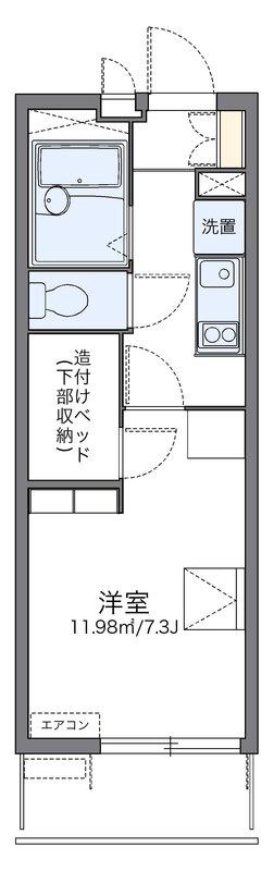 レオパレスグランデール北町(1K/3階)の間取り写真