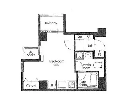グランシャス浅草橋ルリオン(ワンルーム/6階)の間取り写真