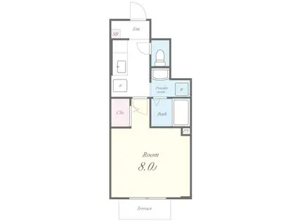 ESTUDIO24(1K/1階)の間取り写真