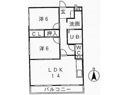 リーベン・シュロス(2LDK/3階)の間取り写真