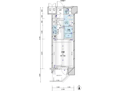 メインステージパーク大山(1K/4階)の間取り写真