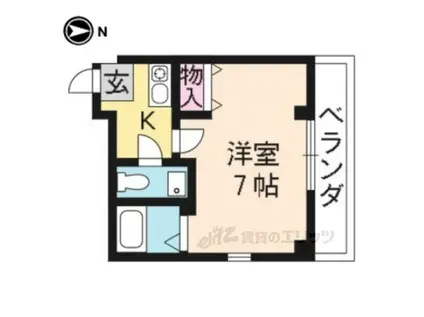 ジュビロ栄町(1K/3階)の間取り写真