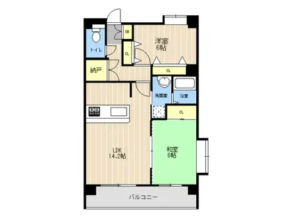 レークヒル画図III(2LDK/2階)の間取り写真