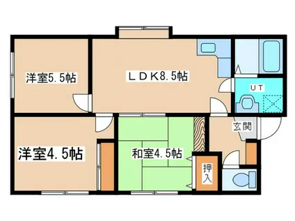 インリバーハイム(3LDK/1階)の間取り写真