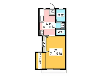 プレジオNAKADA(1DK/1階)の間取り写真