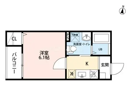 SMILE栄(1K/2階)の間取り写真