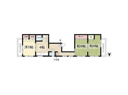 クレアールジーエー(3K/6階)の間取り写真