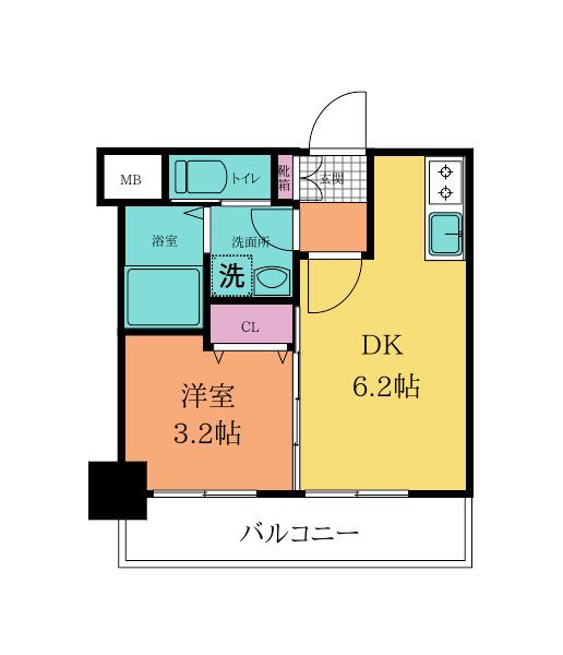 NO.71 ORIENT TRUST TOWER(1DK/25階)の間取り写真