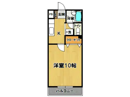 トリニティミツワ3(1K/3階)の間取り写真