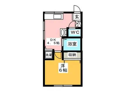 RAFFINEKASAMA(1K/1階)の間取り写真