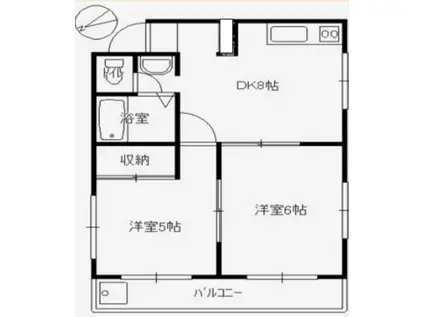 ファミーユ浜田山(2DK/2階)の間取り写真