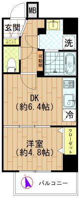 アリーチェ中野野方(1DK/2階)の間取り写真
