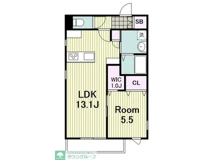 アドゥシール(1LDK/3階)の間取り写真
