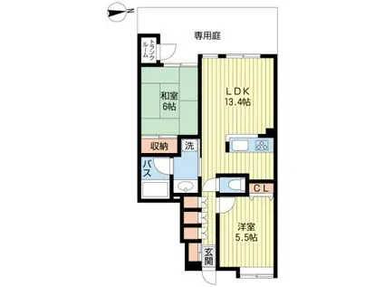 コンセール大森山王壱番館(2LDK/1階)の間取り写真