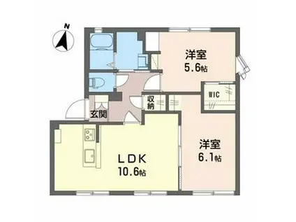 ハイツ宝和(2LDK/1階)の間取り写真
