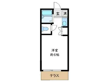 ぱんぷきんはうす(ワンルーム/2階)の間取り写真