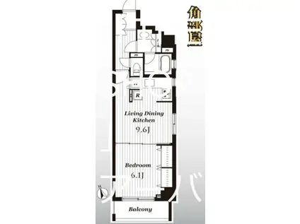 デュオ・スカーラ新宿II(1LDK/9階)の間取り写真